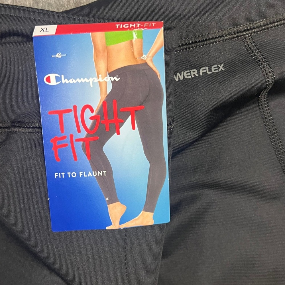 Champion Powertrain Absolute Tight Leggings XL Black Power Flex Workout Gym New - Picture 2 of 11